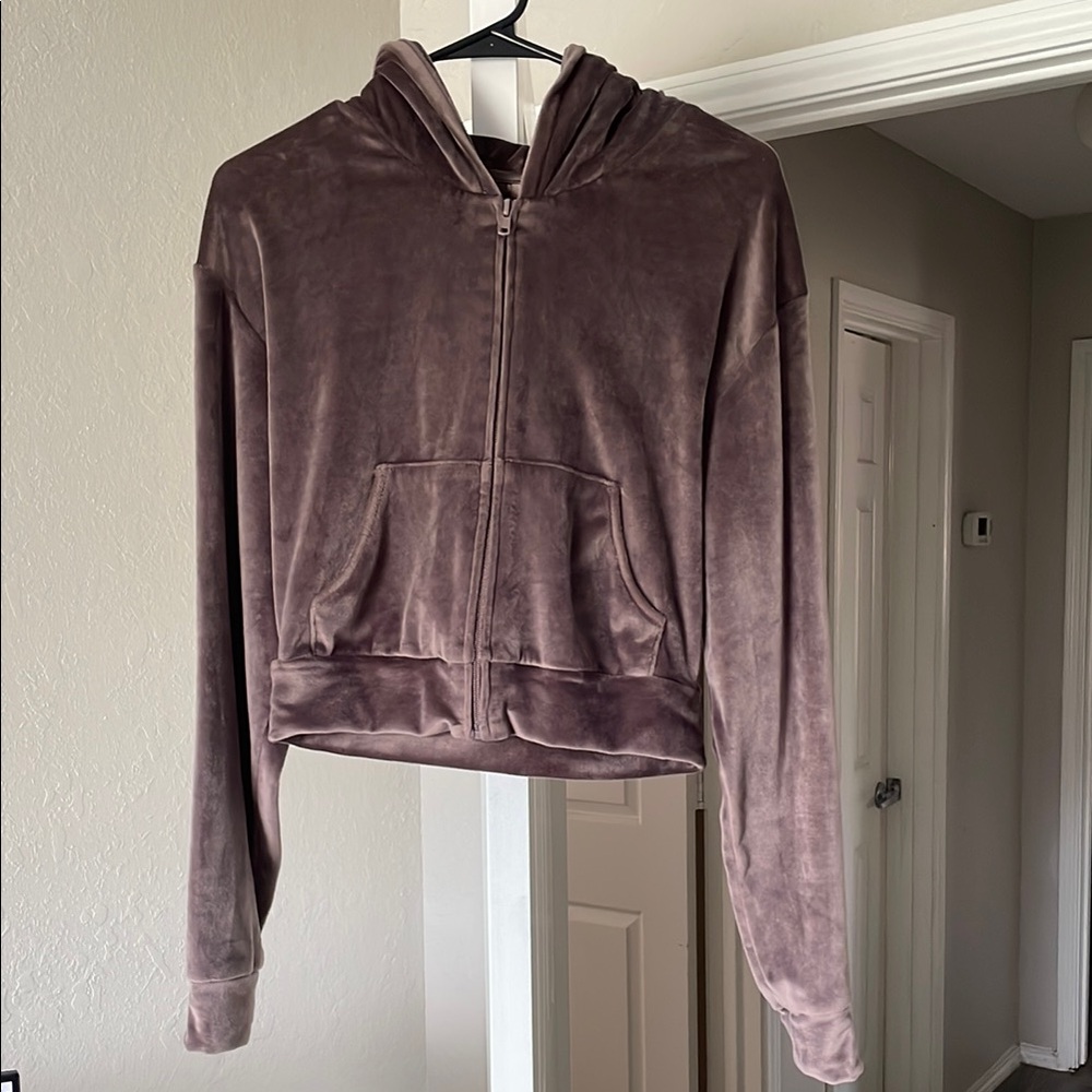 Skims Velour Zip-Up Hoodie